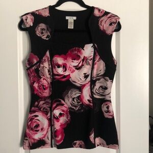 Cache Cottagecore Goth retro pinup floral bustier style top S VTG Y2K romantic